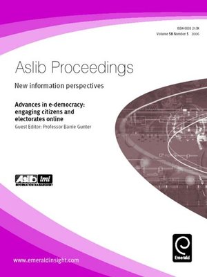 cover image of Aslib Proceedings: New Information Perspectives, Volume 58, Issue 5